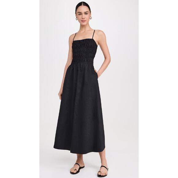 SOLID & STRIPED Dresses & Skirts - NWT Solid & Striped The Delta Dress Blackout Open Back Midi Sz XS $248